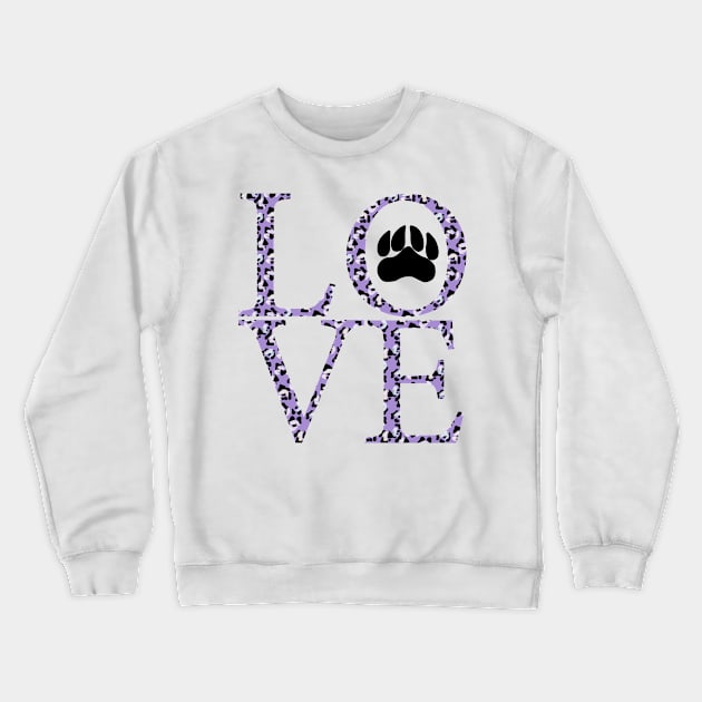 Dog Mom design in purple cheetah Crewneck Sweatshirt by Anines Atelier